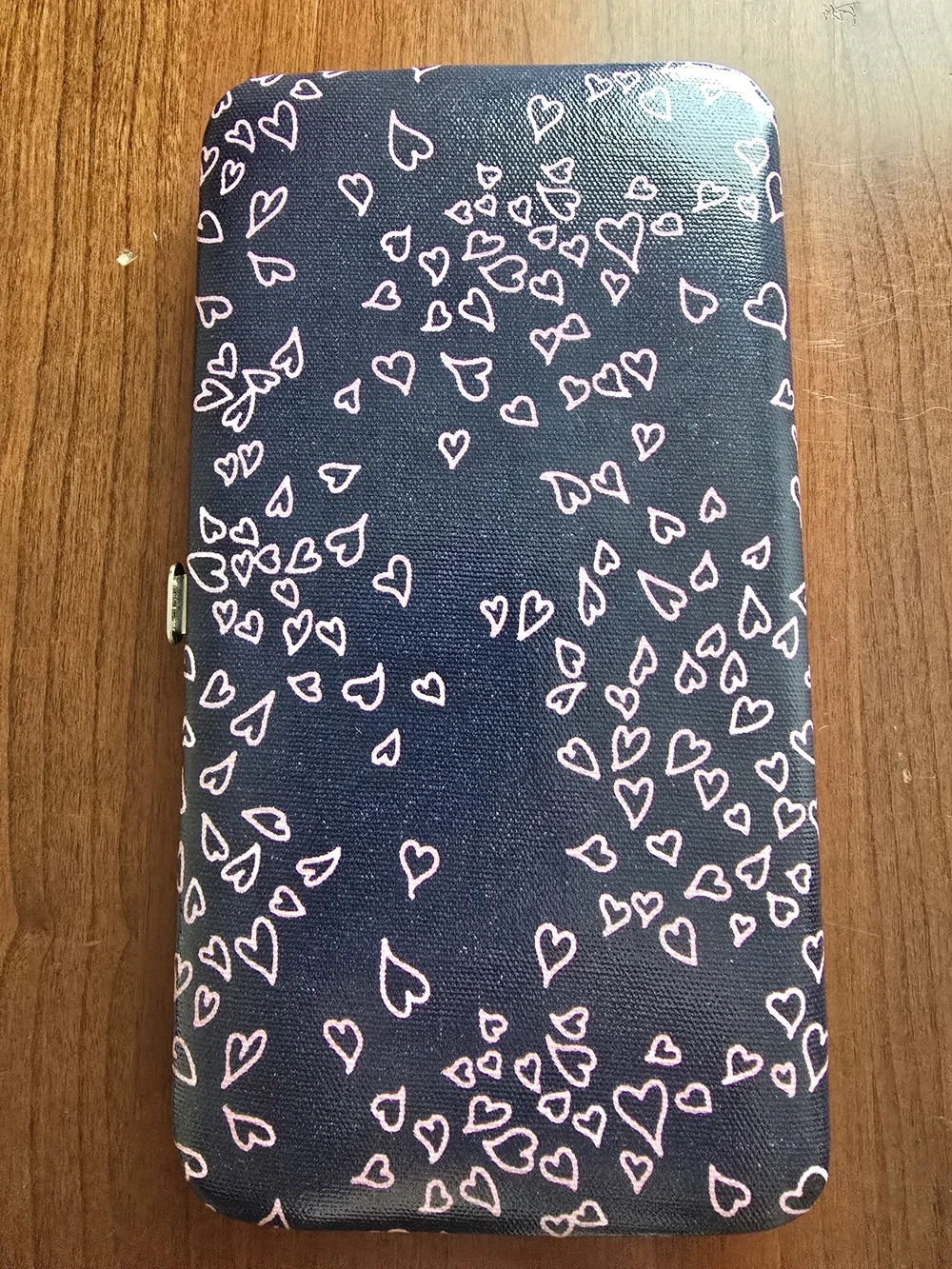 Target Navy and Pink Heart 💖 Snap Wallet with Gold Interior, Like New Condition